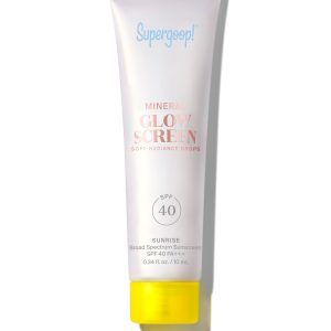Supergoop! Mini Mineral Glowscreen SPF 40 (Sunrise, 0.34 fl oz) - Tinted Mineral Sunscreen Drops with Champagne Radiant Glow, Travel Size, Broad Spectrum Protection